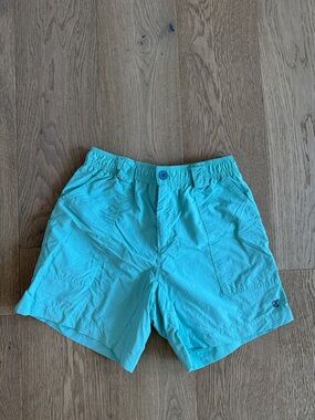 Southern Point Co. Men's Aqua Blue Elastic Waist Casual Shorts